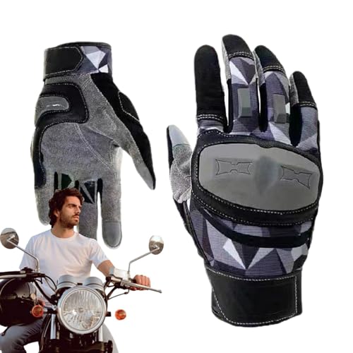 Motorradhandschuhe für Herren, Fahrradhandschuhe – Vollfinger-Handschuhe, Motocross-Handschuhe, rutschfeste Reithandschuhe mit Touchscreen für Laufen, Radfahren von Ghjkldha