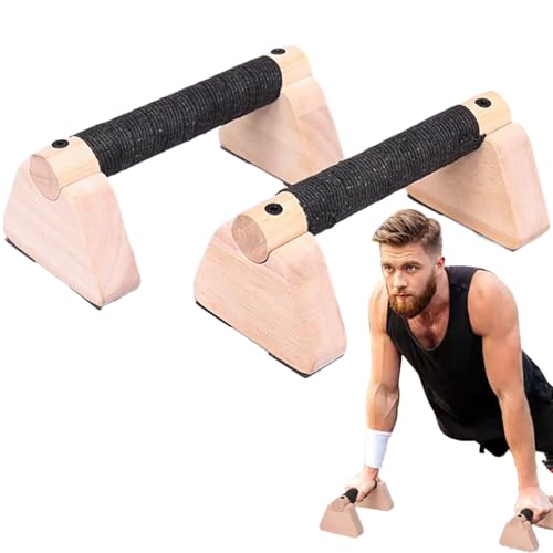 Liegestütz-Ständer | Parallettes Bars Liegestützgriffe für Boden – 2 x Trainingsgeräte, Fitness-Zubehör mit Holzgriffen für Krafttraining, Calisthenics von Ghjkldha