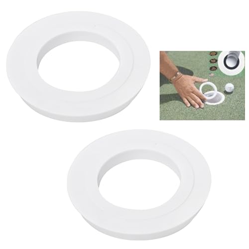 2 Stück Golf Green Cup Ringe, Tragbarer Golf Putting Green Hole Cup Ring, Kunststoff Golf Putting Green Hole Cup Ring Trainingshilfe-Werkzeugzubehör von Ghzste