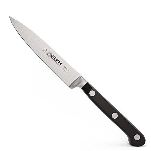 Giesser seit 1776 - Made in Germany - Spickmesser geschmiedet schwarz Skyline black, 10 cm, Officemesser genietet, rostfrei, spülmaschinengeeignet von Giesser