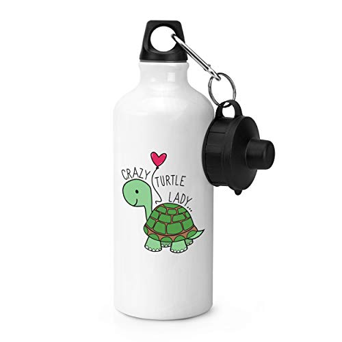 Sport-Trinkflasche mit englischer Aufschrift „Crazy Turtle Lady“ von Gift Base
