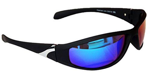 Gil SSC Sportbrille Sonnenbrille Schwarz verspiegelt Fahrradbrille Snowboardbrille Motorradbrille M 23 (Grün Blau verspiegelt) von Gil SSC