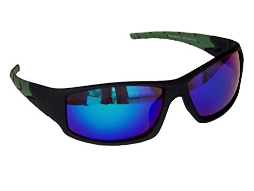 Sportbrille Sonnenbrille Fahrradbrille Black Motorradbrille Radbrille Snowboard M 22 (Schwarz Grün) von Gil SSC