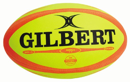 Gilbert Herren Rugbyball Omega Match Fluoro Size 4 von Gilbert