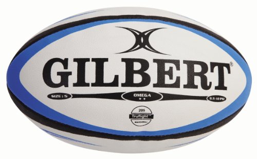 Gilbert Herren Rugbyball Omega Match Mehrfarbig blau/schwarz Size 5 von Gilbert