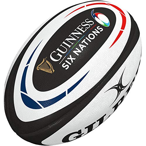Gilbert Rugbyball Guinness 6 Nations 2020 Rugby Union Replica, weiß, 5 von Gilbert