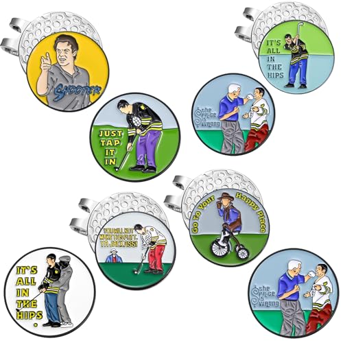 Ultimativer Golfballmarker mit magnetischem Hutclip, 8 Stück, lustige Golfball-Marker zum Putten, Grün, Premium-Golfgeschenk, Zubehör für Männer und Frauen, 1 von Gillna