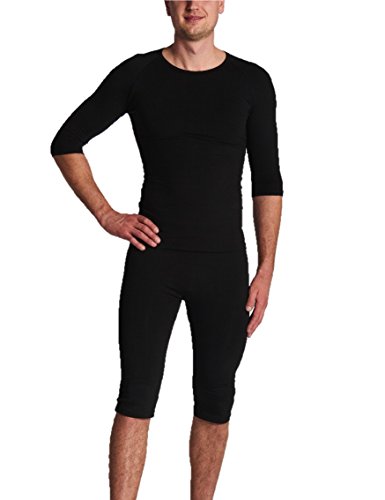Gina's Bodywear Herren EMS-Wäsche, Trainingsanzug, Oberteil und Hose im Set, optimale Impulsweiterleitung (Schwarz, L) von Gina's Bodywear