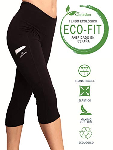 Ginadan Eco-Fit Pocket, umweltfreundlich, mit Tasche für Damen XL Schwarz von Ginadan