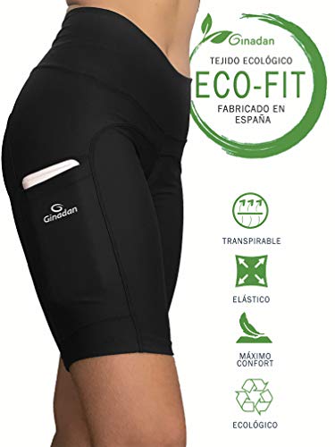 Ginadan Eco-Fit Pocket Bermuda mit Tasche Damen S Schwarz von Ginadan