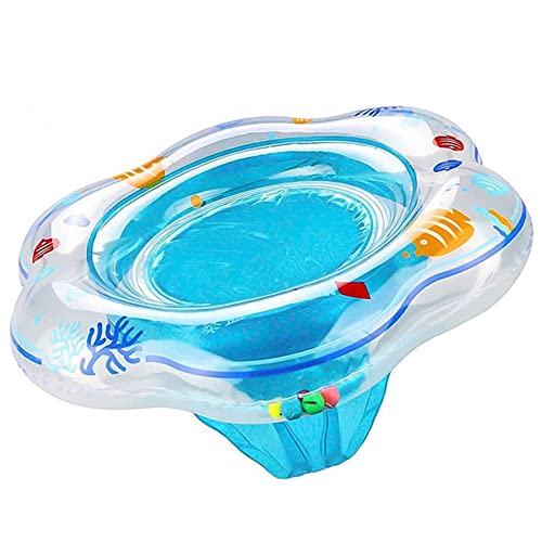 Baby Schwimmring, Schwimmsitz für Baby Aufblasbarer Schwimmtrainer Schwimmhilfe Schwimmreifen für Kleinkind von 6 Monate bis 3 Jahre mit 2 Luftkamme (Blau) von Ginkago