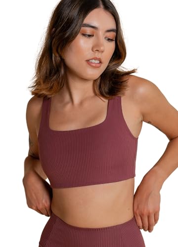 Girlfriend Collective Rib Tommy Sports Bra, Women’s Rib Ultra Soft Sports Bra, Without Underwire and Padding, for Running, Walking, Pilates, Sizes XXS-6XL von Girlfriend Collective