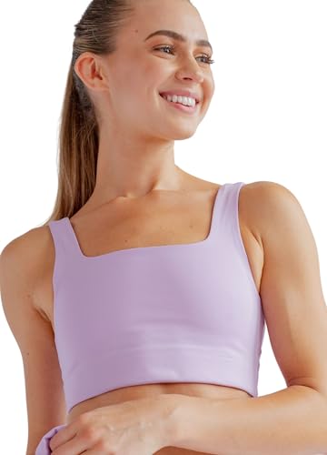 Girlfriend Collective Tommy Sports Bra, Women’s Sports Bra Cropped, Square Neck, Without Padding and Underwire, Perfect for Boxing, Running, Training, Sizes XXS-6XL von Girlfriend Collective
