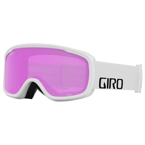 Giro Cruz Asian Fit Adult Snow Goggles - White Wordmark Strap with Amber Pink Lens (2022) von Giro