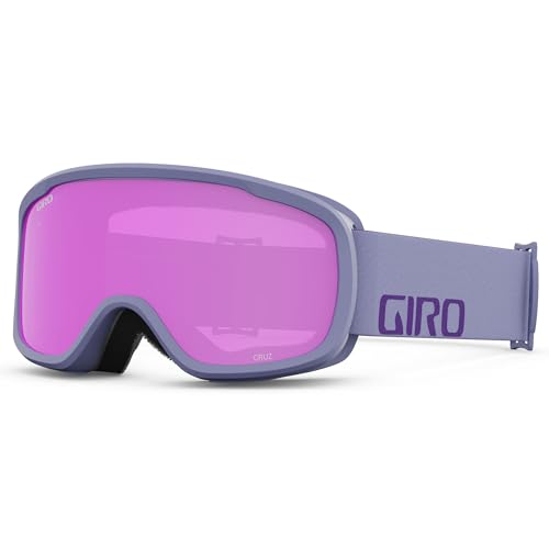 Giro Cruz Skibrille/Schneebrille, lilafarbene Wordmarke, bernsteinfarbene Gläser von Giro