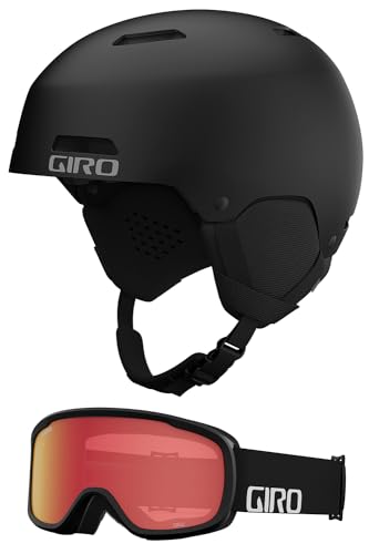 Giro Ledge MIPS Combo Pack Skihelm - Snowboardhelm mit passender Schutzbrille, Mattschwarz/Schwarz, Wordmark M (55,5-59cm) von Giro