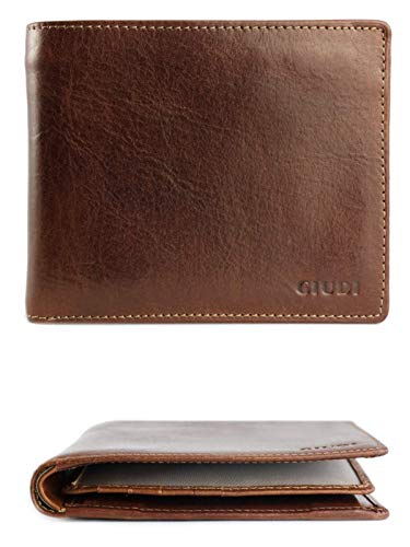GIUDI ® Geldbörse Herren Fahrzeugschein Mit Reißverschluss Groß Rindsleder (Braun) (Braun) von Giudi