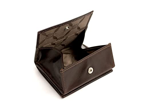 GIUDI ® Geldbörse Herren Mini-Börse Wiener Schachtel Echtleder Hochformat (Dunkelbraun) von Giudi