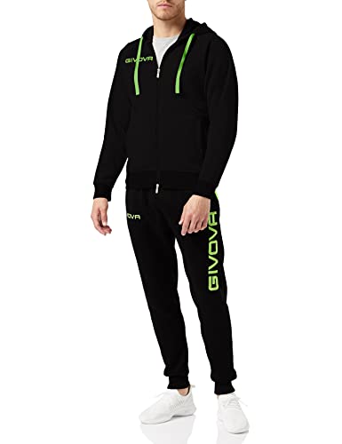 Givova Herren Suit King Sportanzug, schwarz/grün fluo, XL EU von Givova