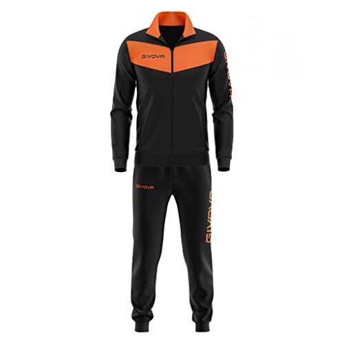 Givova Herren Visa Trainingsanzug, Mehrfarbig (schwarz/orange fluo), L von Givova