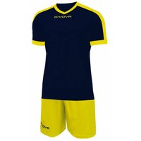 Givova Kit Revolution Fußball Trikot mit Shorts navy gelb von Givova