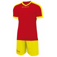 Givova Kit Revolution Fußball Trikot mit Shorts rot gelb von Givova