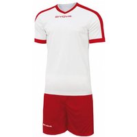 Givova Kit Revolution Fußball Trikot mit Shorts weiß rot von Givova