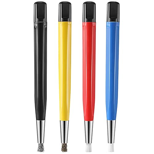 Gkhowiu 4 Teile/SäTze Rostentfernung Pinsel Stift Glasfaser/Messing//Pinsel Stift Form Uhrenteile Polieren Reinigungswerkzeug von Gkhowiu