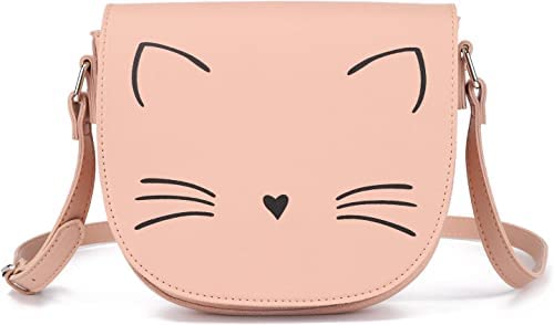 Gladdon Katze Umhängetasche Messenger Bag für Teenager, Kinder,Mädchen, kleine modische Geldbörse, Pink,Süße kleine Mädchen Taschen von Gladdon