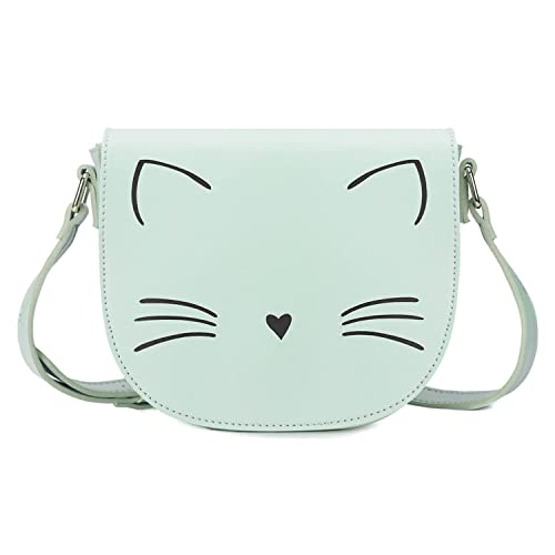 Gladdon Damen Umhängetasche Katze Messenger Bag für Teenager, Mädchen, kleine modische Geldbörse, Süße kleine Mädchen Small Taschen,Grün von Gladdon