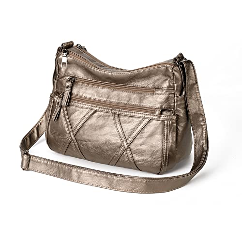 Gladdon Handtaschen für Frauen, mehrere Taschen, lässige Crossbody-Taschen, wasserdichte Geldbörse und Umhängetaschen, leicht Kuriertaschen für den täglichen Gebrauch, bronze von Gladdon