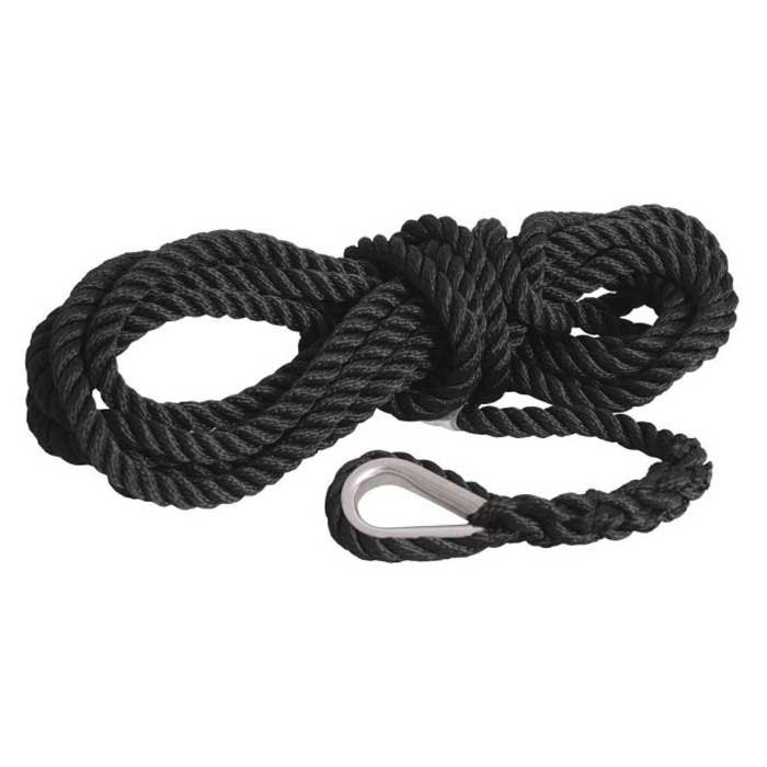 Gleistein Ropes 6 M Stainless Steel Thimble Rope 2 Units Schwarz 10 mm von Gleistein Ropes