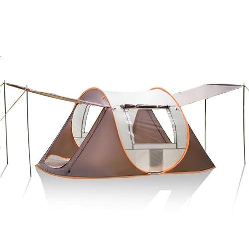 Campingzelt, schnell zu öffnendes Bootszelt, regenfest, Regenschutz, Wildcamping, Sonnenschutz, Konto, handgeworfenes Zelt (Color : 240 * 150 * 110CM, Size : Coffee Color) von Glenmi
