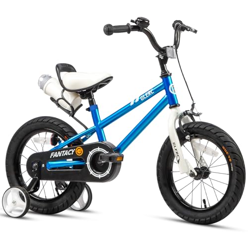 Glerc Kinderfahrrad 14 Zoll Fahrrad mit Stützrädern & Flaschenhalter für 3 4 5 Jahre alte Jungen und Mädchen, blau von Glerc