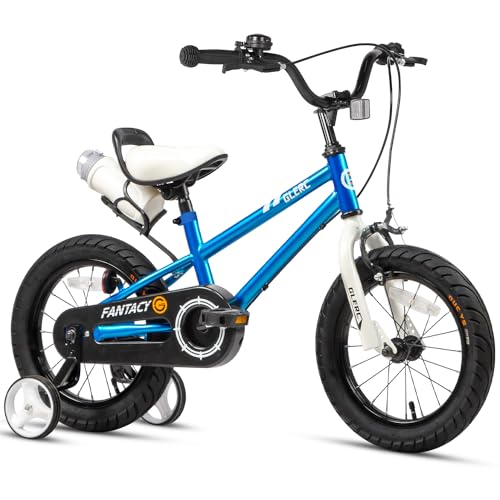 Glerc Kinderfahrrad 14 Zoll Fahrrad mit Stützrädern & Flaschenhalter für 3 4 5 Jahre alte Jungen und Mädchen, blau von Glerc