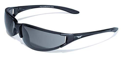 Global Vision Brille T-4 Serie mit glänzendem schwarzem Rahmen und rauchfarbenen Gläsern von Global Vision