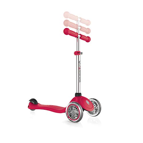 Globber Unisex Jugend Primo Dreiradscooter, rot, One Size von Globber