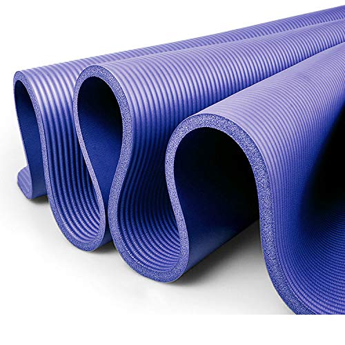 Gloop Hochwertige Yogamatte mit Tragegurt XXL Matte für Pilates, Gymnastik, Fitness und Yoga, Erwachsene (Unisex), Dunkelblau, 183 x 61 x 1 cm von Gloop