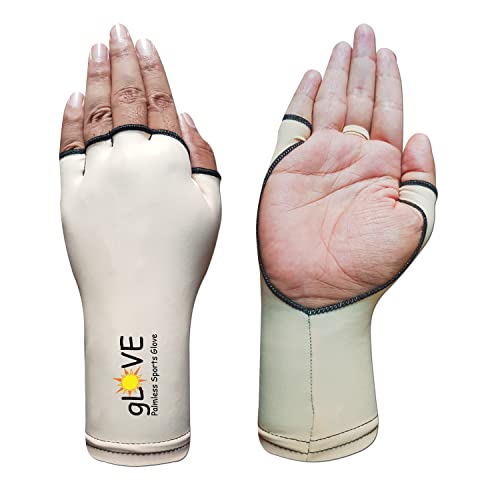 Handschuh, handflächenlos, LSF 50+, 98 % UV-Schutz, für Tennis, Golf, Nude Short, S/M von Glove