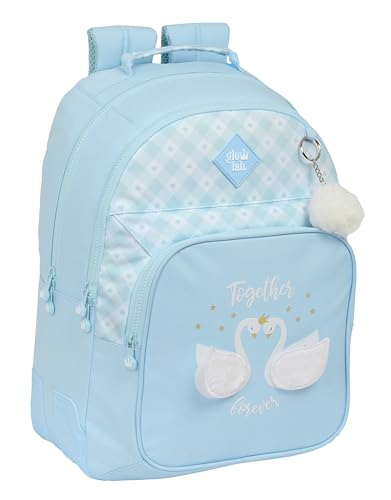 Glowlab CISNES Schulrucksack, ideal für Kinder unterschiedlichen Alters, bequem und vielseitig, Qualität und Widerstandsfähigkeit, 32 x 15 x 42 cm, Hellblau, hellblau, Estándar, Casual von Glowlab