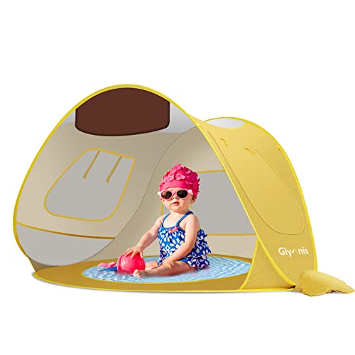 Glymnis Baby Strandmuschel Strandzelt Pop Up Baby Strand Zelt mit Mini Pool UV-Schutz UPF 50+ Babyzelt Wurfzelt Kinder für 0-3 Jahre von Glymnis