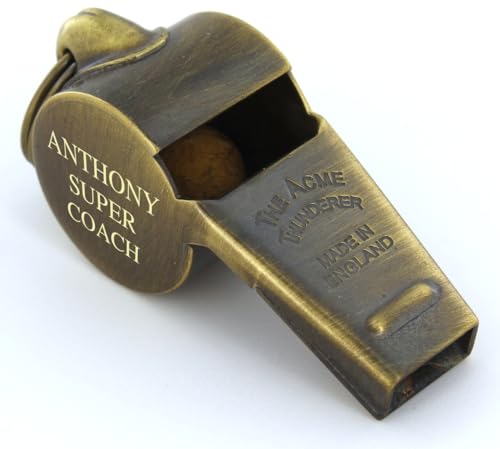 Go Find A Gift Acme Thunderer 58,5 Schiedsrichterpfeife aus antikem Messing, personalisierbar, in Geschenkbox von Go Find A Gift