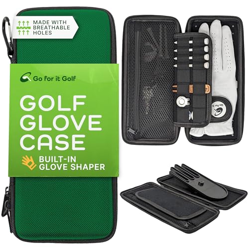 GolfHandschuhtasche mit KunststoffGolfhandschuhhalterung, um die Handschuhform zu halten und trocken zu bleiben mit Handschuh Caddie Golfzubehör Feuchtigkeitsbeseitiger Schnelltrocknende von Go For It Golf