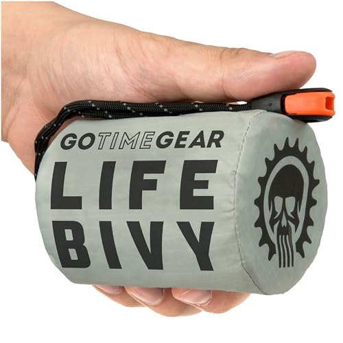 Go Time Gear Life Bivy Notfallschlafsack, Thermo-Bivy – Verwendung als Notfall-Bivysack, Überlebensschlafsack, Mylar-Notfalldecke von Go Time Gear