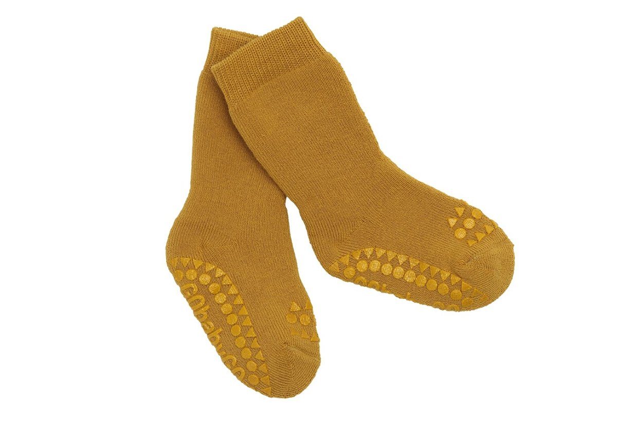 GoBabyGo ABS-Socken Kinder Stoppersocken (Mustard Senfgelb) - Rutschfeste Baby Krabbel Socken - Kleinkinder Strümpfe mit antirutsch Gummi Noppen von GoBabyGo