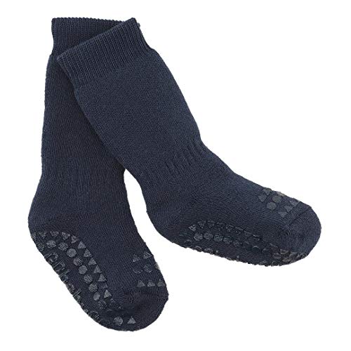 GoBabyGo Original Rutschfeste Baby Krabbel Socken | ABS Non-slip Unterstützung Für Aktive Kinder Im Krabbelalter | Baumwolle | 1-2J (20-22cm)| Marine Blau von GoBabyGo