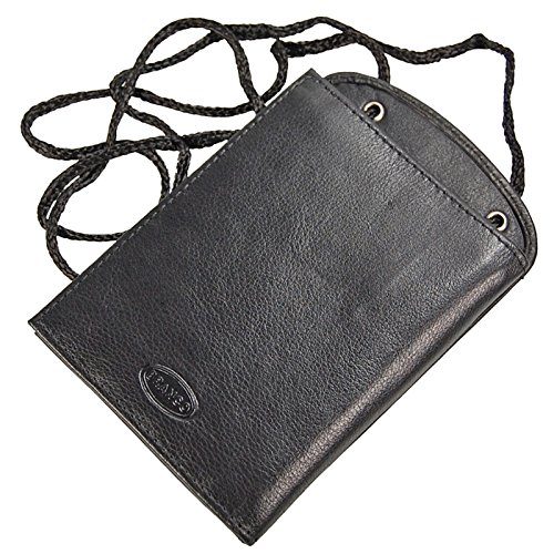 Branco sehr aufwendiger Leder Brustbeutel Brusttasche Umhängebeutel Geldbeutel Security Wallet verfügbar GoBago (schwarz) von GoBago