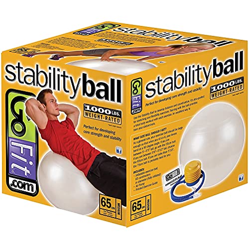 GoFit Exercise Ball, Weiß, 65 cm von GoFit