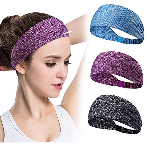 Frauen Sport Stirnband 4 Stück Anti Slip Elastic Sport Stirnband Sport Wicking Stirnband Frauen Schweißband Absorbierende Feuchtigkeit für Yoga Pilates Tanzen Laufen Radfahren Fitness Übung (Style 5) von GoHZQ