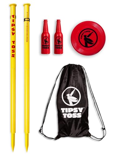 GoSports Unisex, Teenager TIPSYTOSS-01 Tipsy Wurfspiel-Set | Flying Disc Bottle Drop Yard Game, gelb, 0 US von GoSports